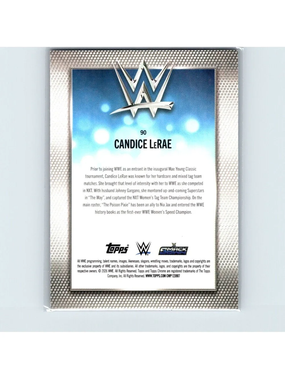 2026 Topps Chrome WWE Candice Lerae #90 Pink Mini Diamond Refractor #/250 SMA